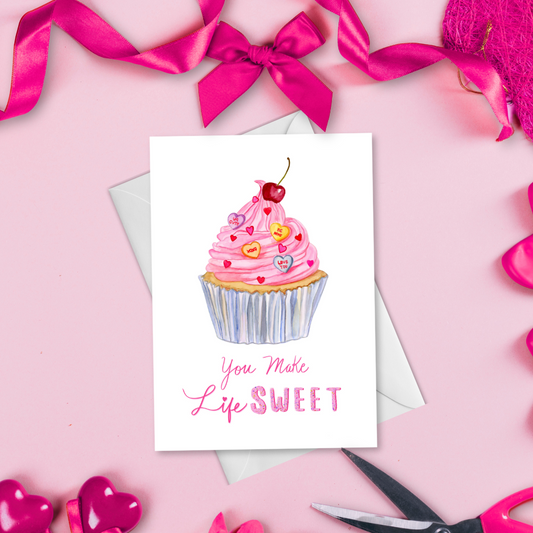 You Make Life Sweet Valentine's Couple Day Greeting Card