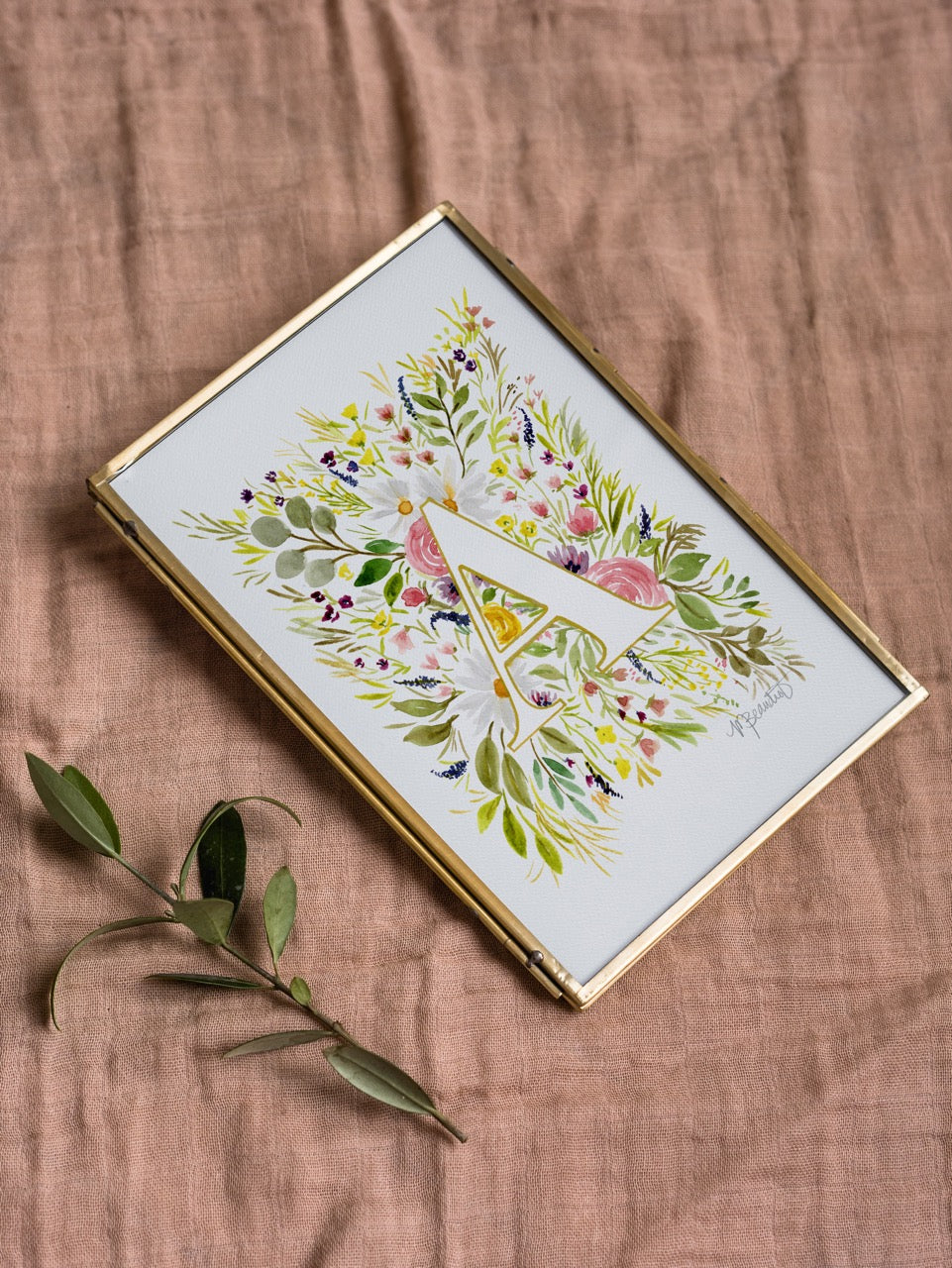 Monogram Original Painting Letter "A"