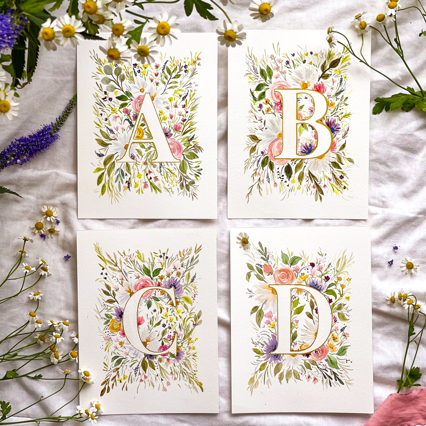 Monogram Original Painting Letter "A"