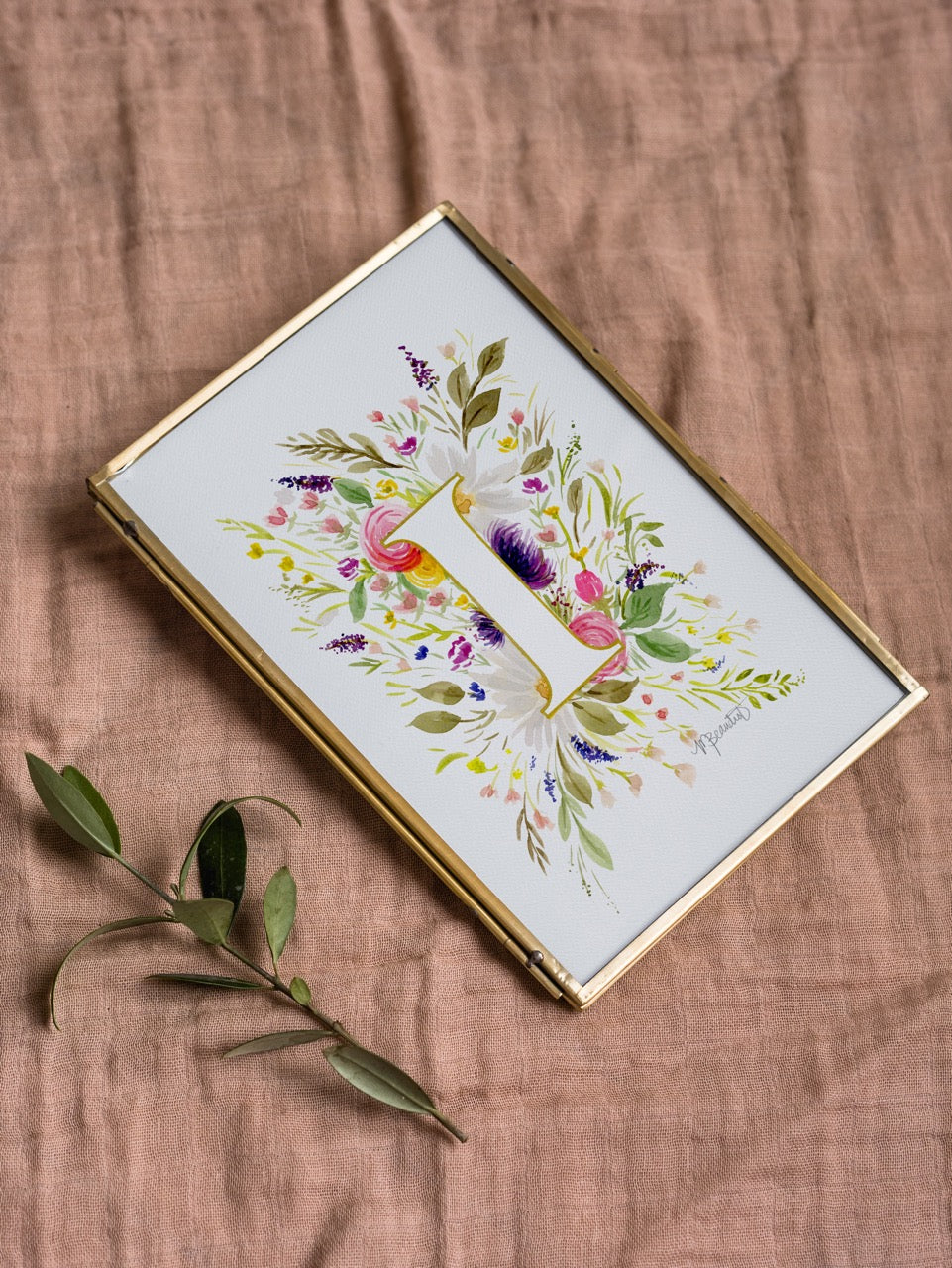 Monogram Original Painting Letter "I"
