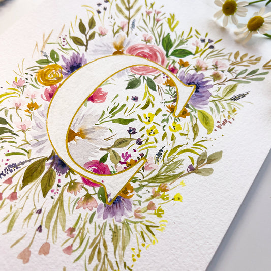 Monogram Original Painting Letter "C"