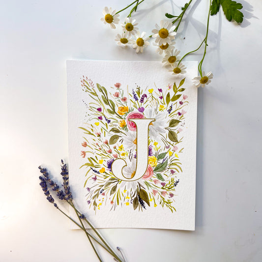 Monogram Original Painting Letter "J"