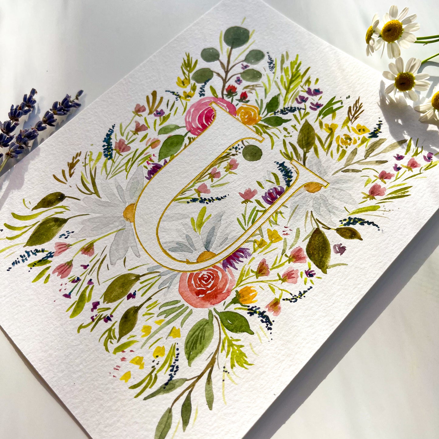 Monogram Original Painting Letter "U"