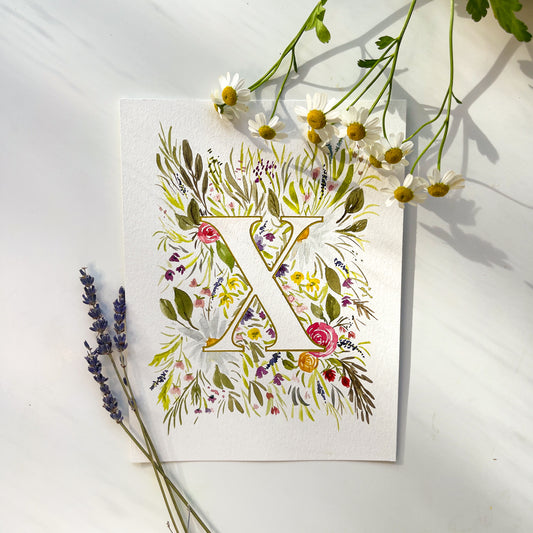 Monogram Original Painting Letter "X"