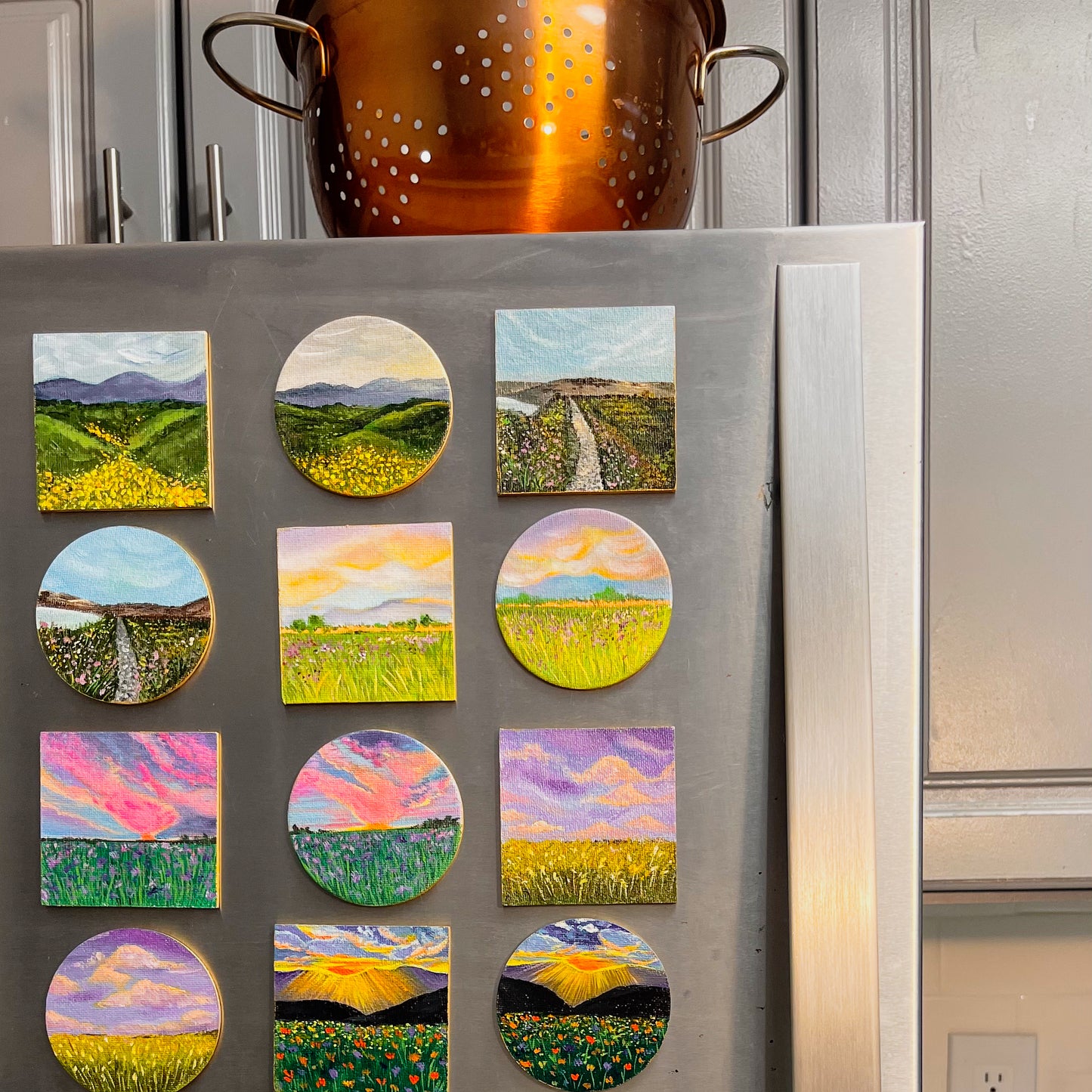 Lavender Harvest Painted Landscape Magnet