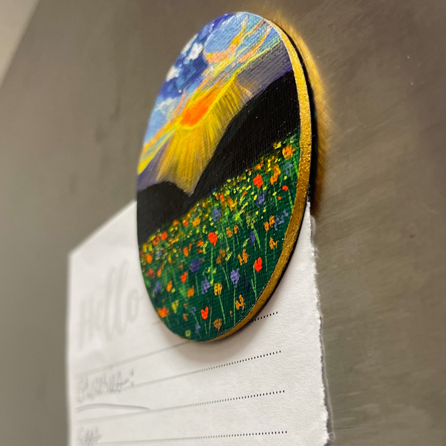 Blushing Skies Painted Landscape Magnet