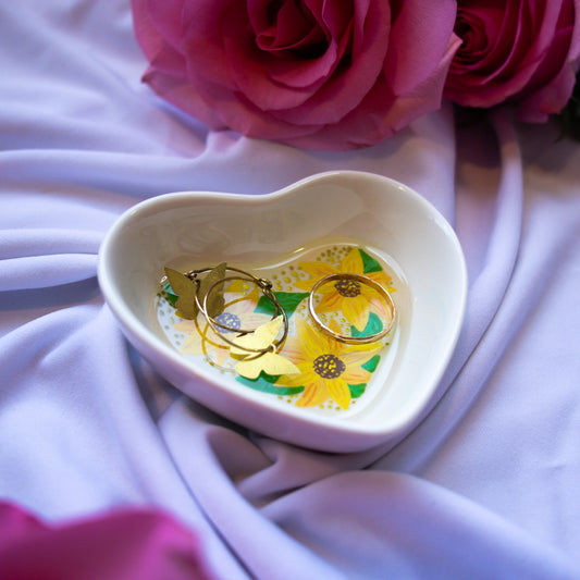 Sunflowers Ceramic Trinket Dish