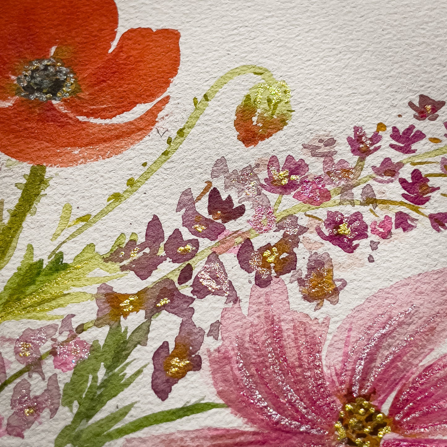 Custom Family Birth Flower Bouquet – Hand-Painted Watercolor