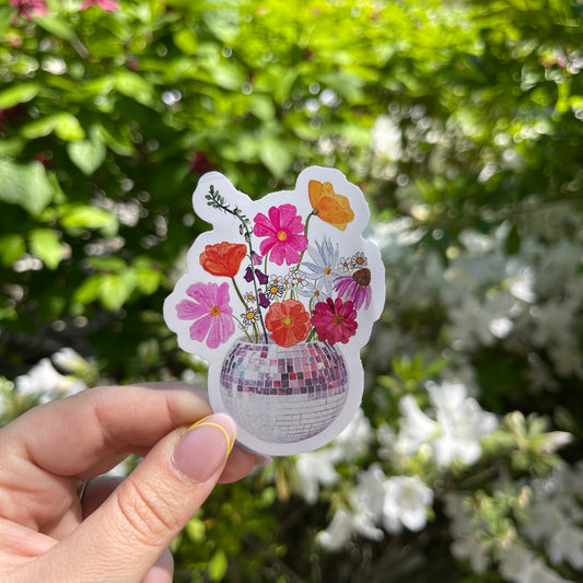 Disco Flowers Sticker