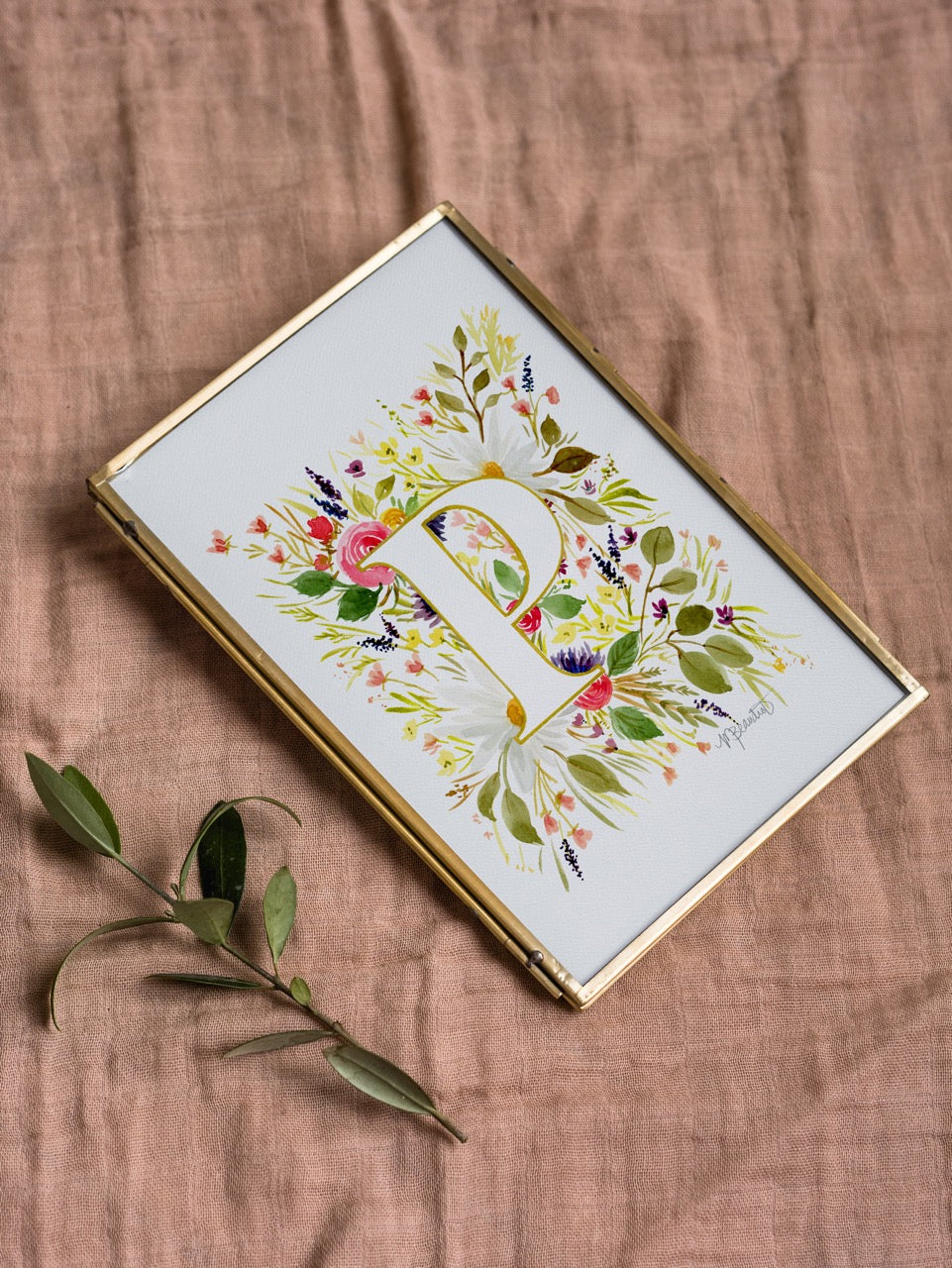Monogram Original Painting Letter "P"