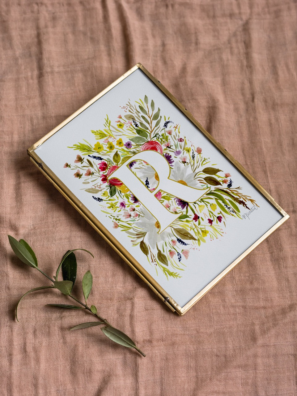 Monogram Original Painting Letter "R"