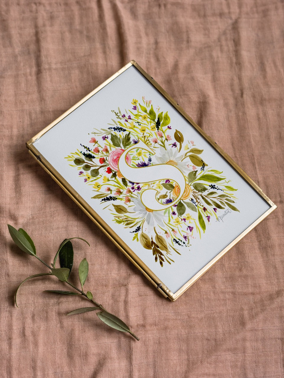 Monogram Original Painting Letter "S"