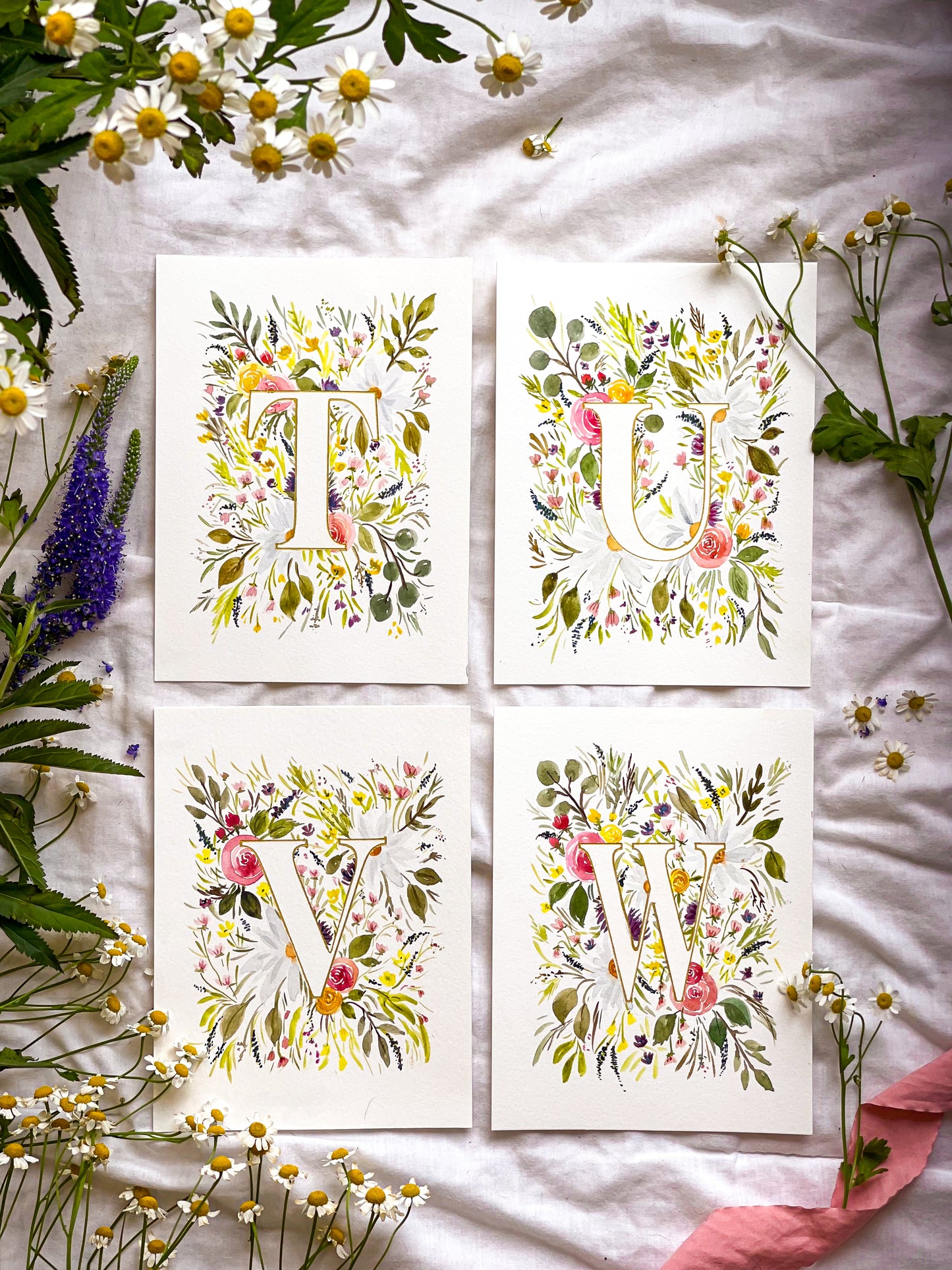 Monogram Original Painting Letter "V"