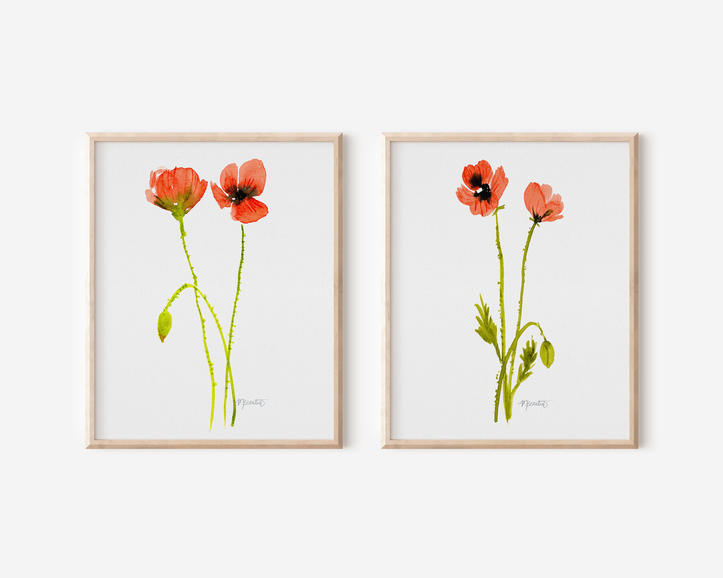 Dancing Poppy Stem in White No. 2