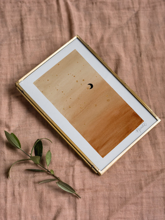Copper Moon Watercolor Art Print