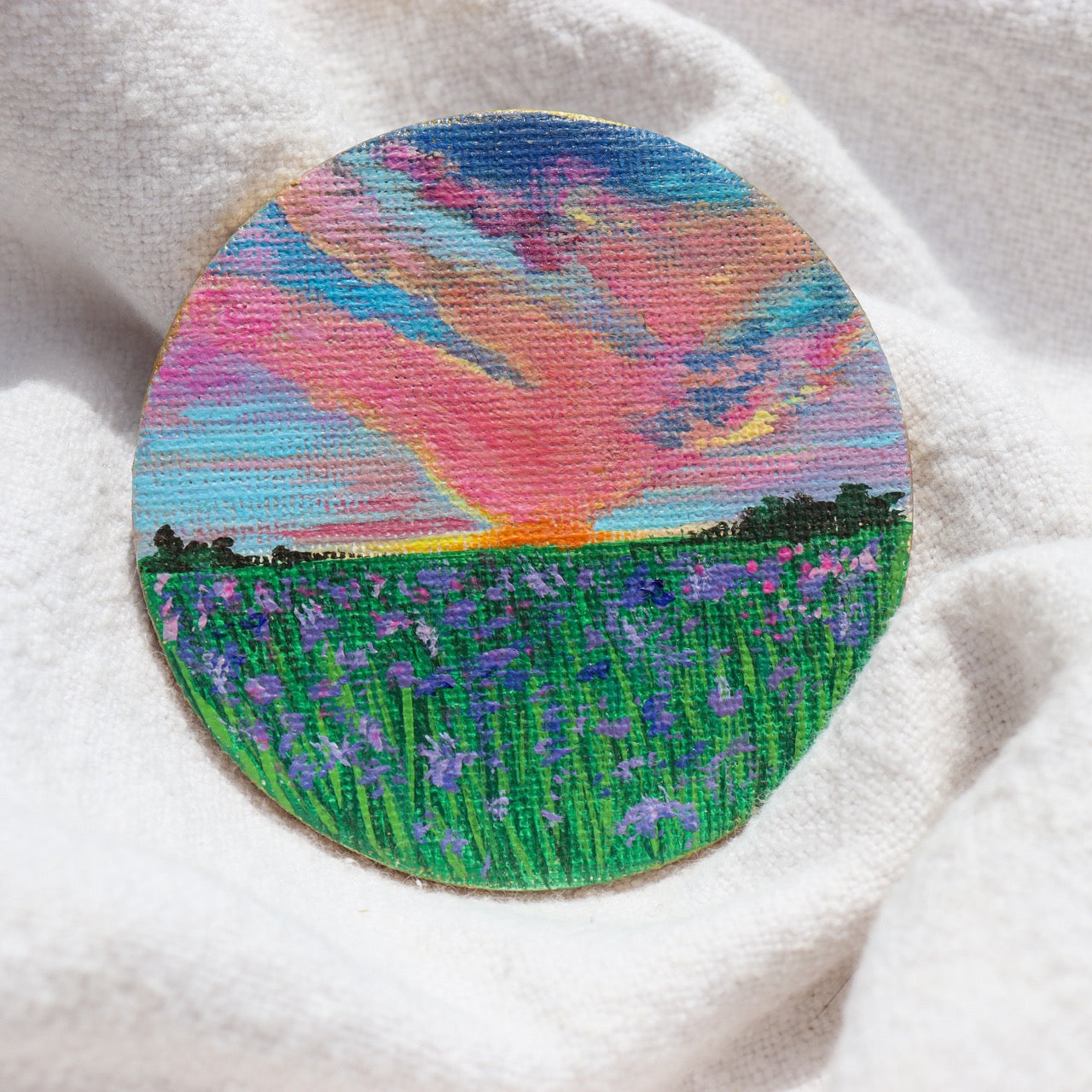 Cosmic Sunset Painted Landscape Magnet