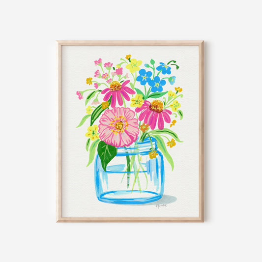 Happy Flowers Art Print