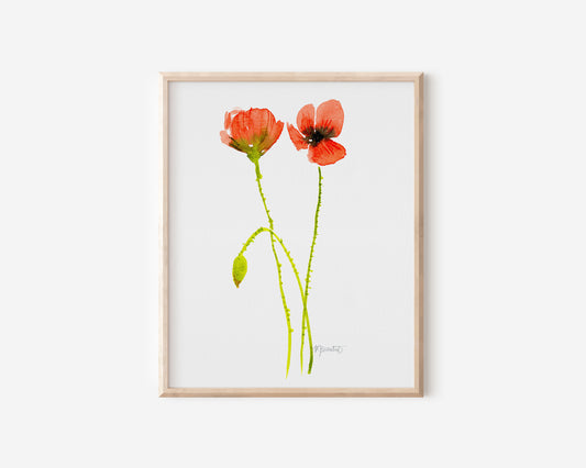 Dancing Poppy Stem in White No. 1