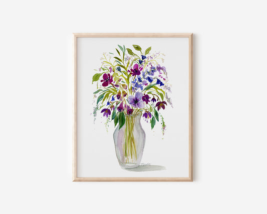 Violet Symphony Watercolor Art Print