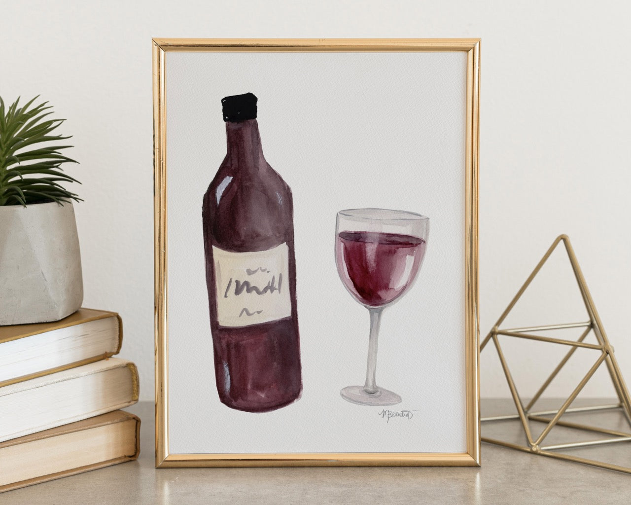 Red Red Wine Watercolor Art Print