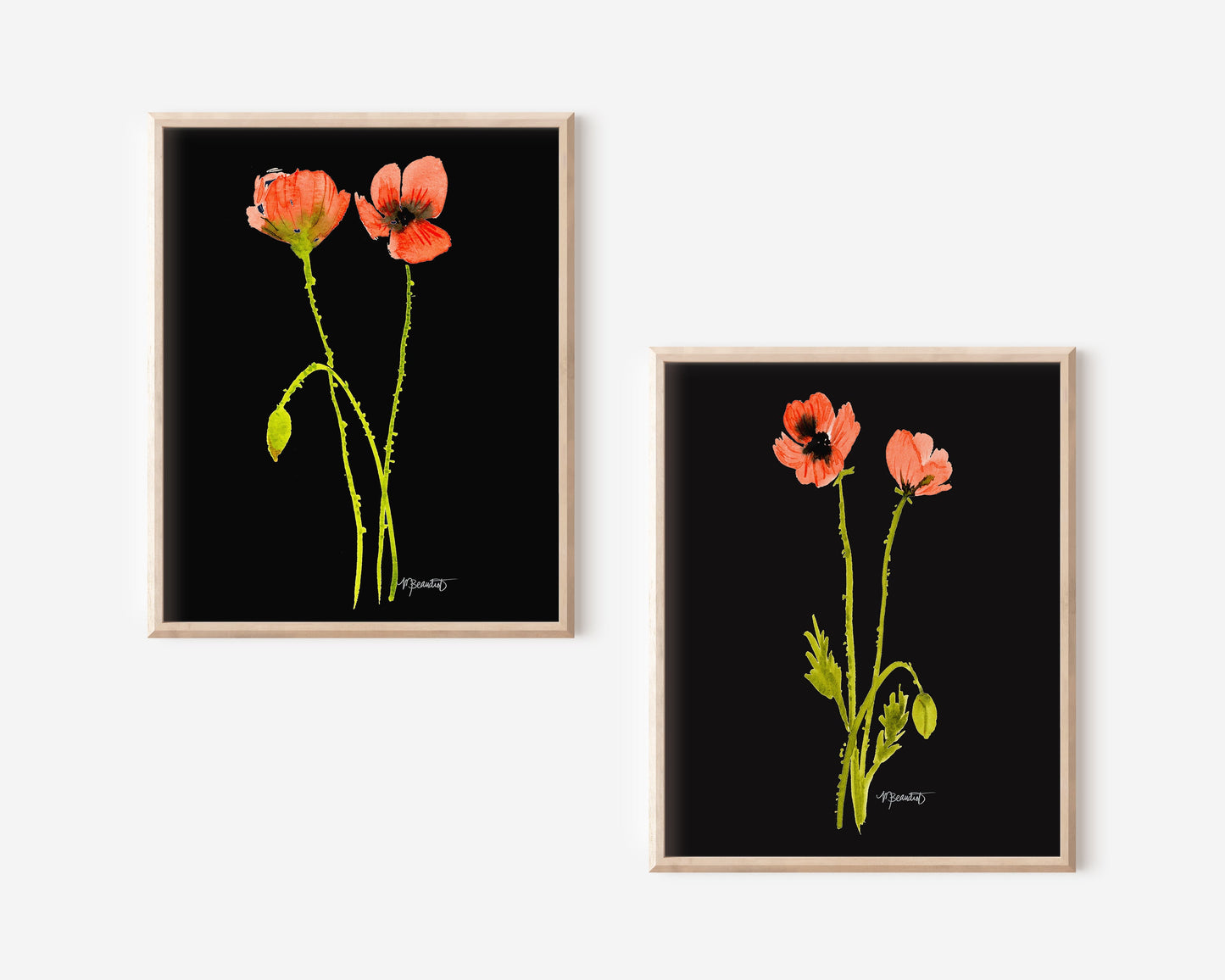 Dancing Poppy Stem in Midnight No. 2