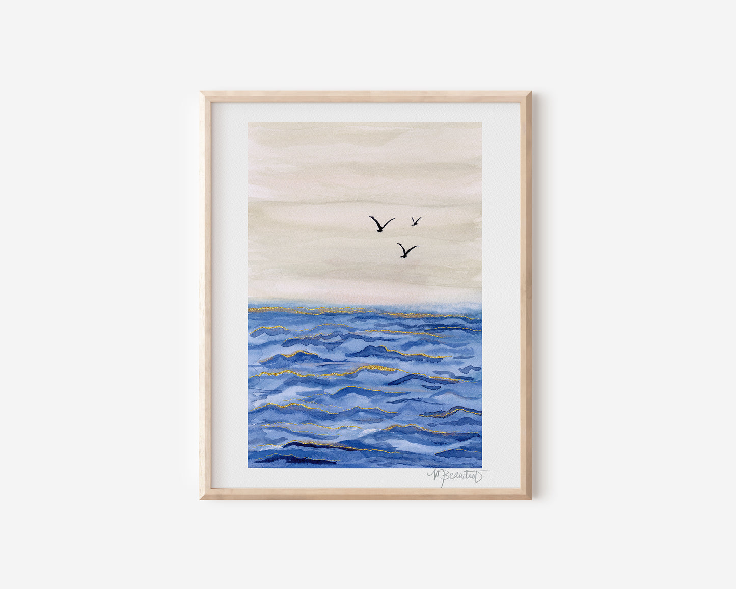 Sea Gaze Watercolor Art Print