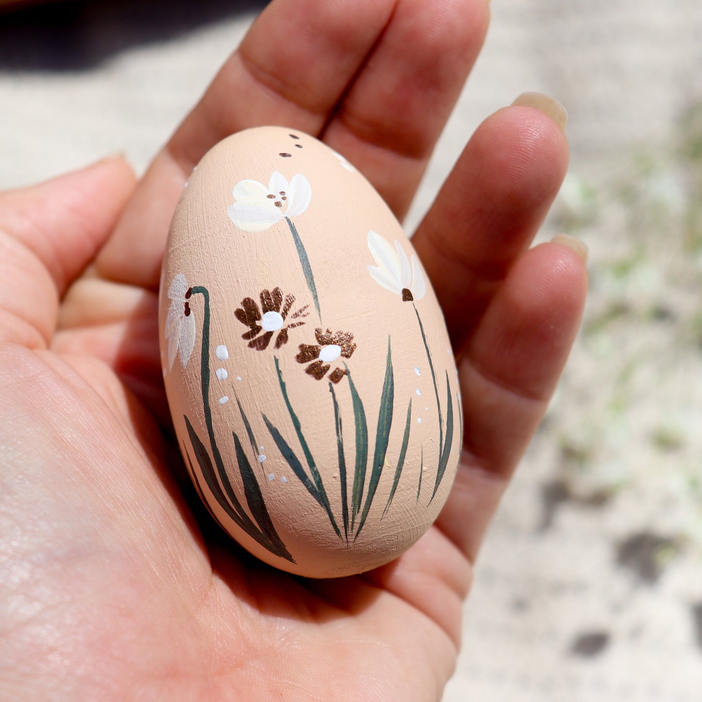 Calming Meadow Ceramic and Wooden Easter Egg