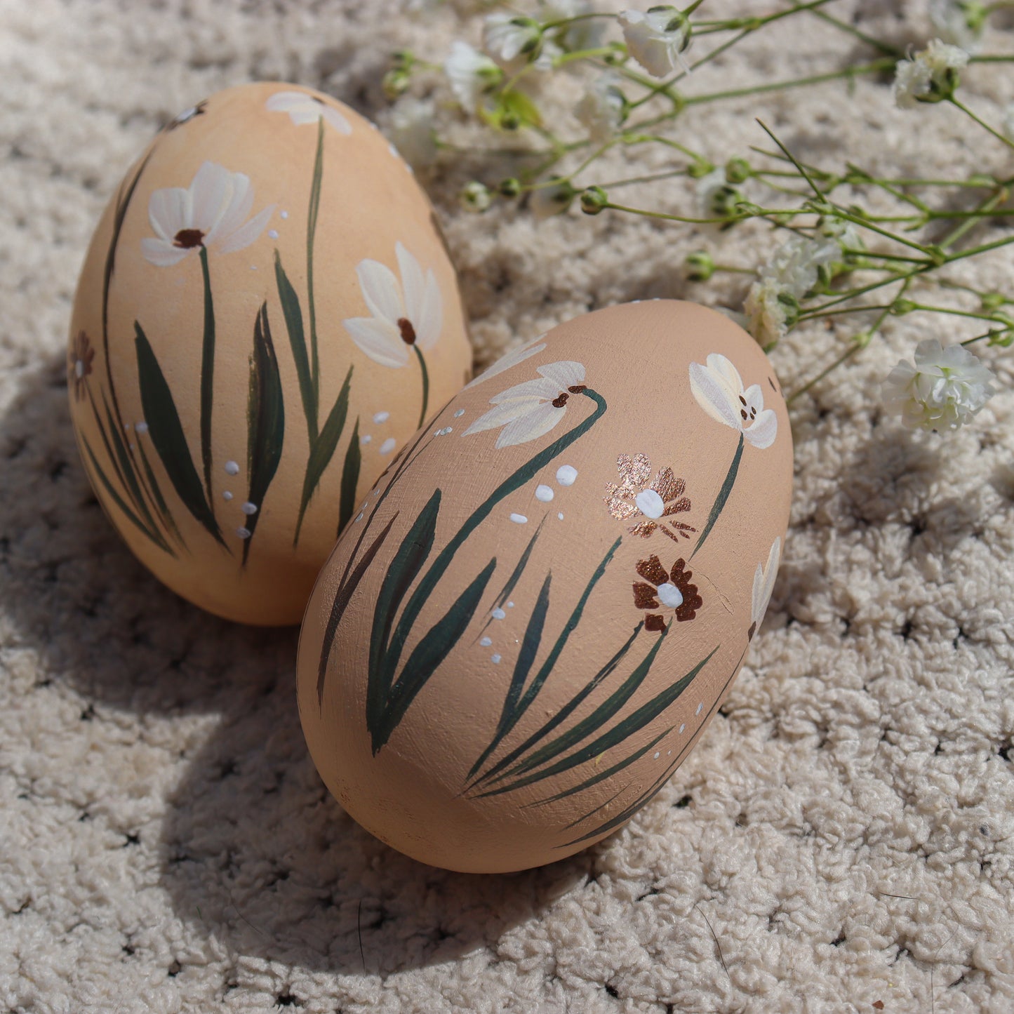 Calming Meadow Ceramic and Wooden Easter Egg