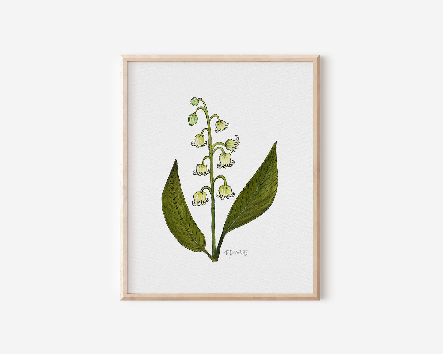 May Lily of the Valley Watercolor Birth Month Flower Botanical Art Print