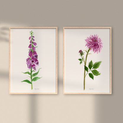 Foxglove Watercolor Art Print