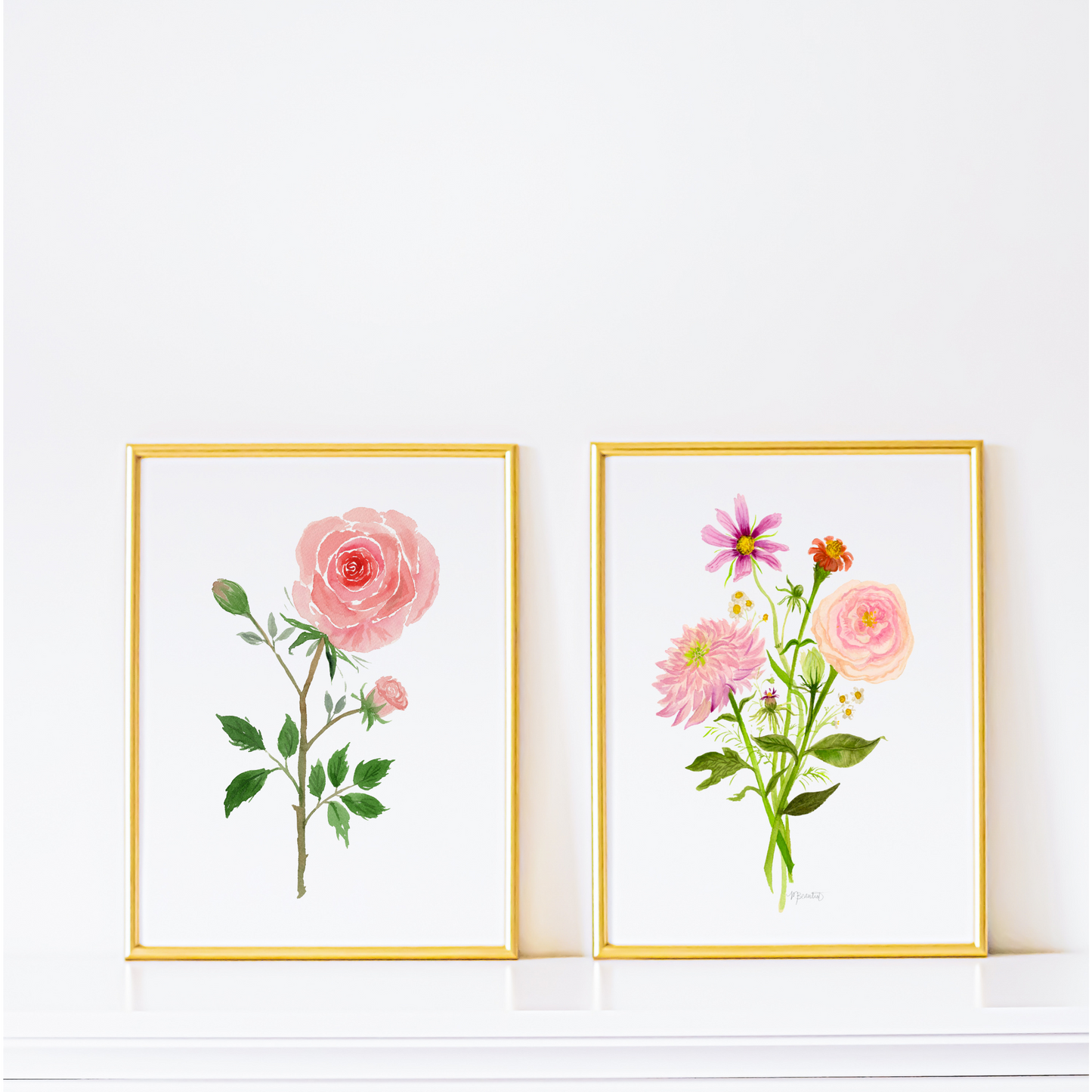 Blooming Roses Watercolor Art Print