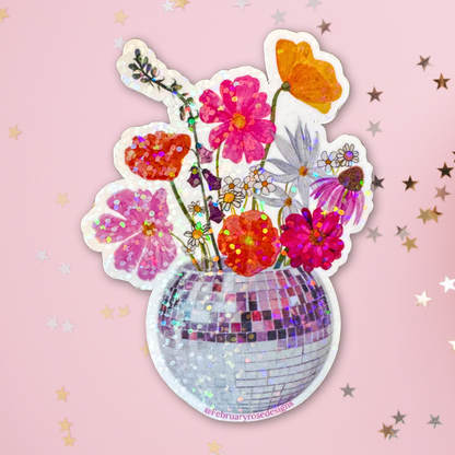 Disco Flowers Sticker