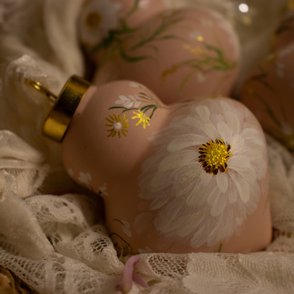 Cosmos in Blush Finial Shaped Ceramic Ornament