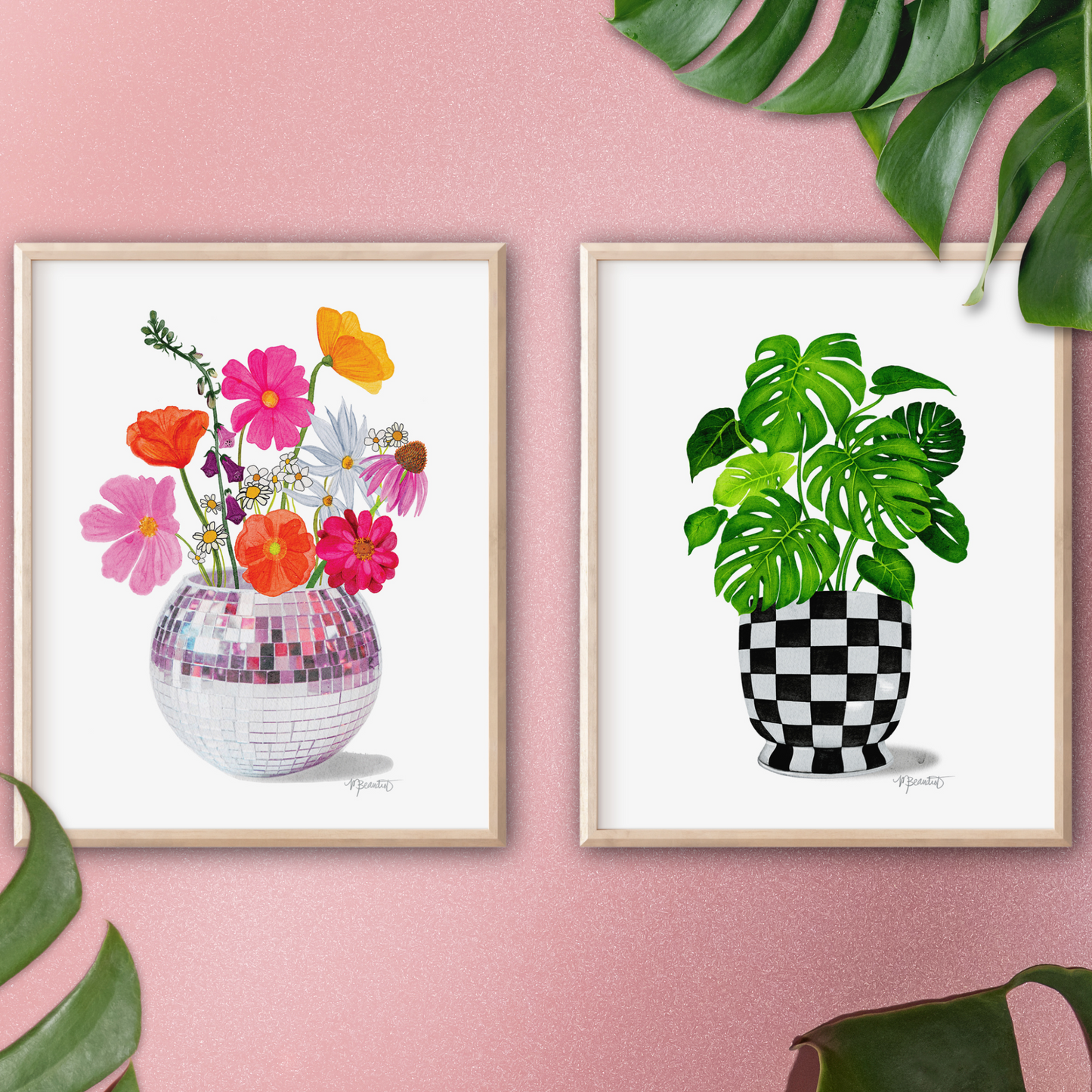 Disco Flowers Art Print