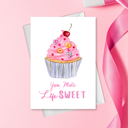 You Make Life Sweet Valentine's Couple Day Greeting Card