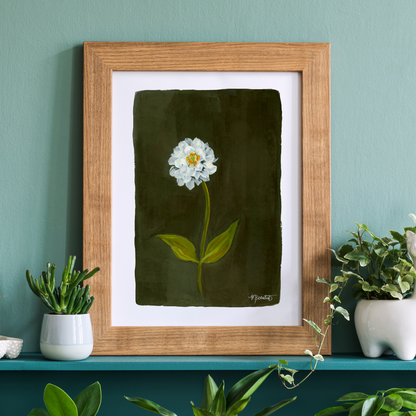 Zinnia Moody Floral Gouache Art Print