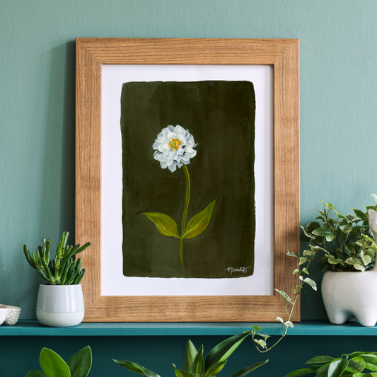 Zinnia Moody Floral Gouache Art Print