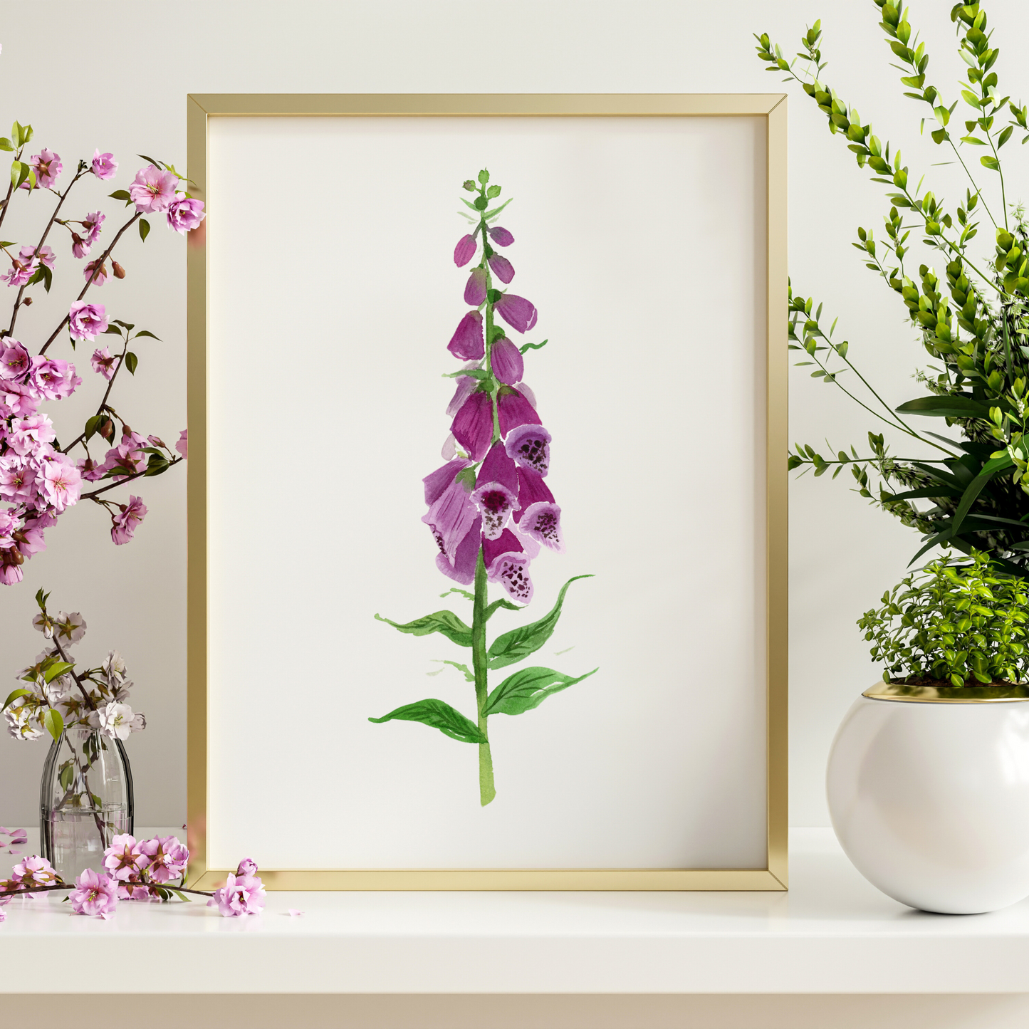 Foxglove Watercolor Art Print