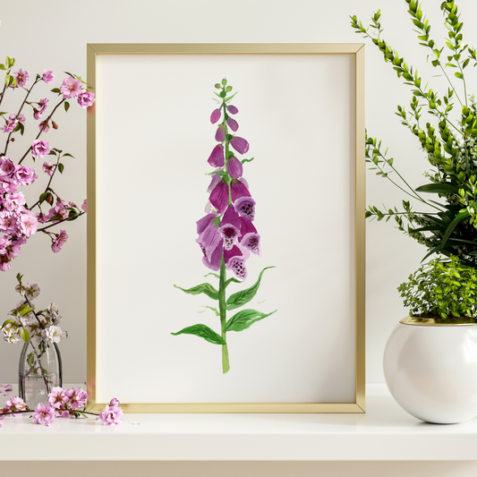 Foxglove Watercolor Art Print