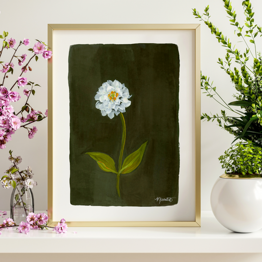 Zinnia Moody Floral Gouache Art Print