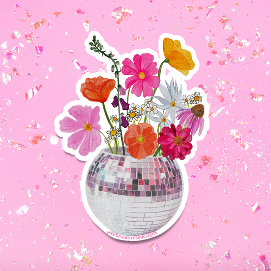 Disco Flowers Sticker