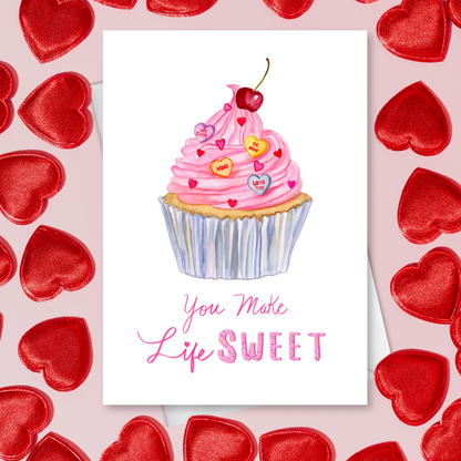 You Make Life Sweet Valentine's Couple Day Greeting Card