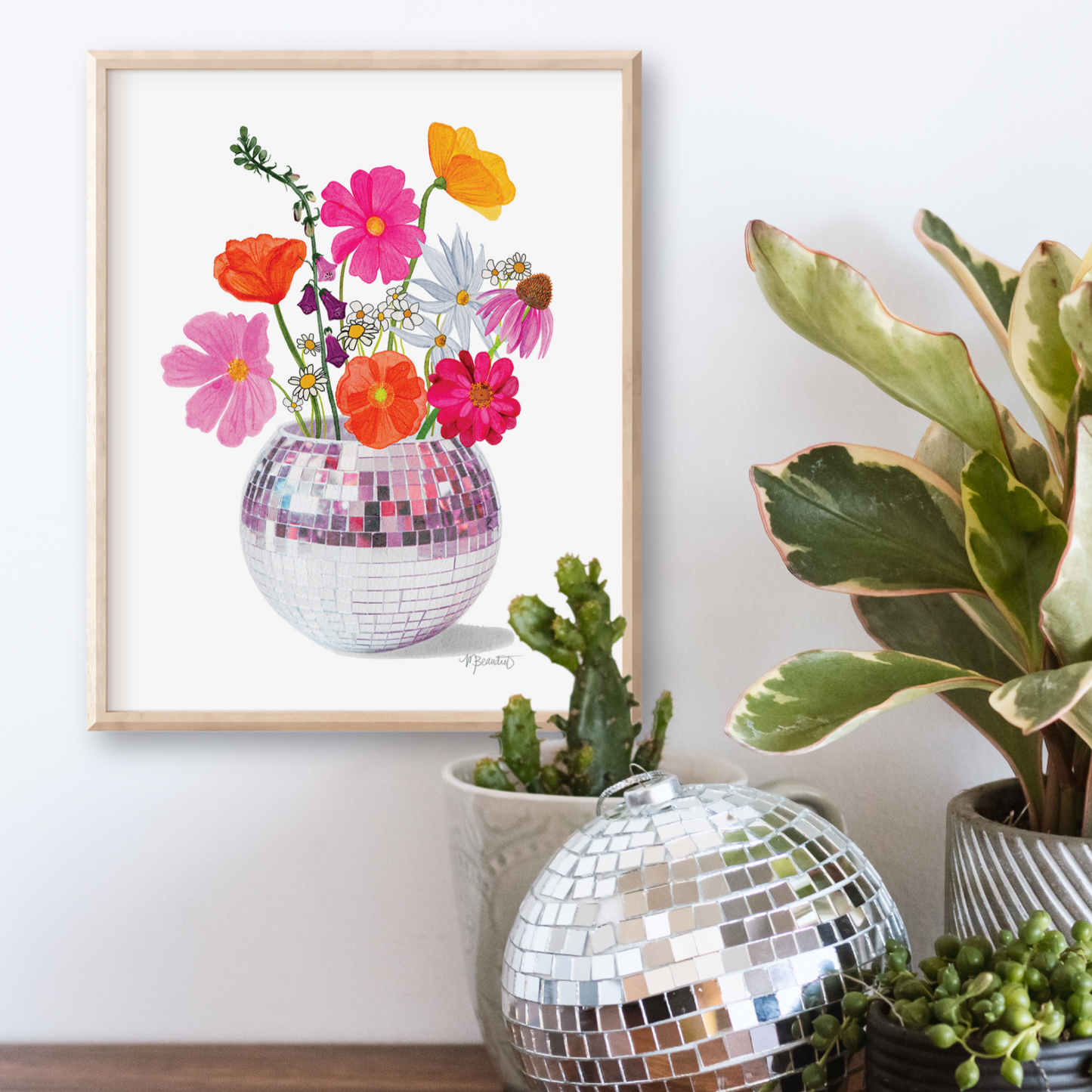 Disco Flowers Art Print