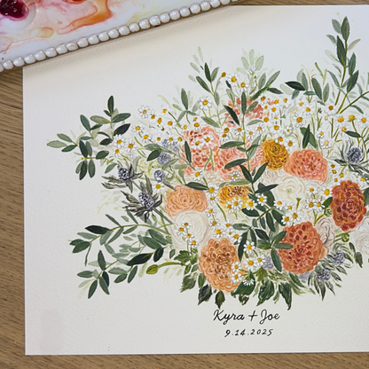 Gift a Custom Wedding Bouquet Painting
