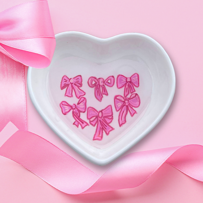Pink Bows Pattern Ceramic Dish