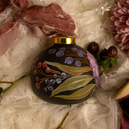 Dusty Rose in Nocturne Round Shaped Ceramic Ornament