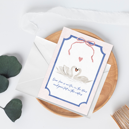 Romantic Swans Valentine's Day Anniversary Couple Greeting Card