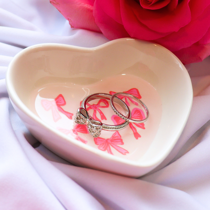 Pink Bows Pattern Ceramic Dish