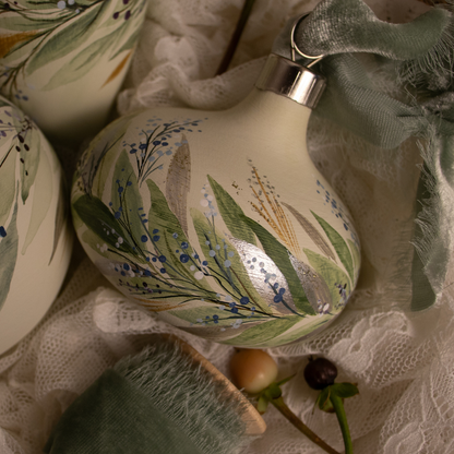 Winter Sage Botanicals Retro Shaped Ceramic Ornament