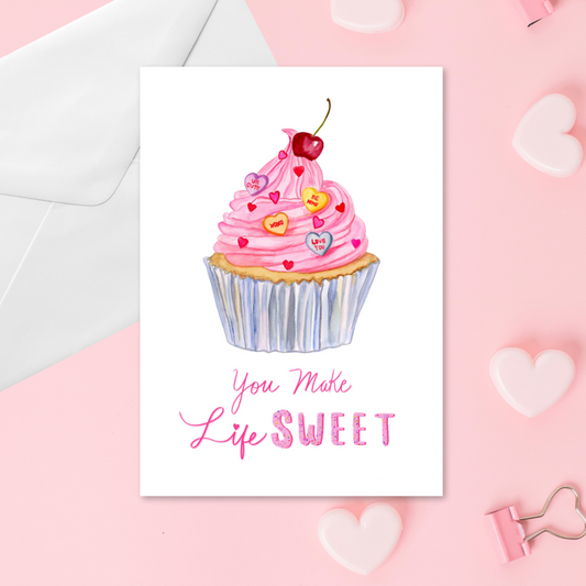 You Make Life Sweet Valentine's Couple Day Greeting Card